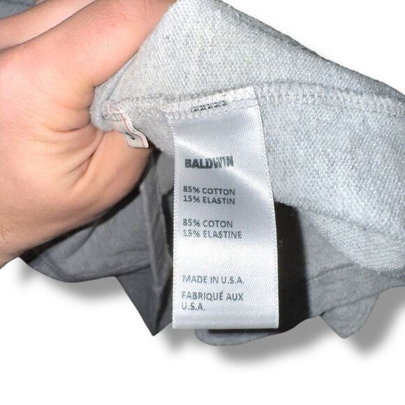 Baldwin Jeans Heather Gray Made in USA Cotton Crewneck Sweatshirt Sz S - Picture 3 of 14